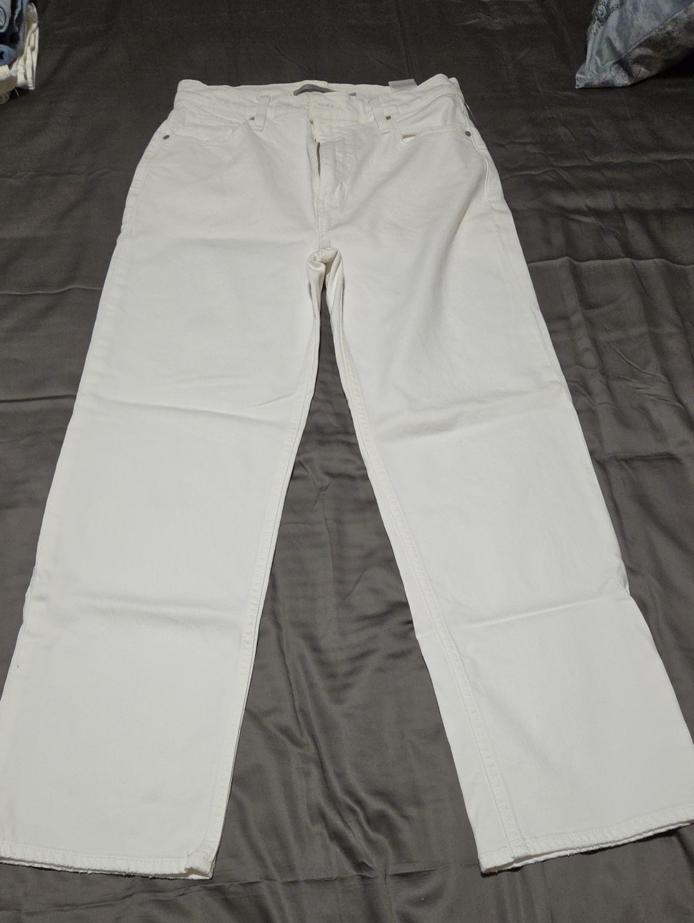 White Straight-Leg Jeans